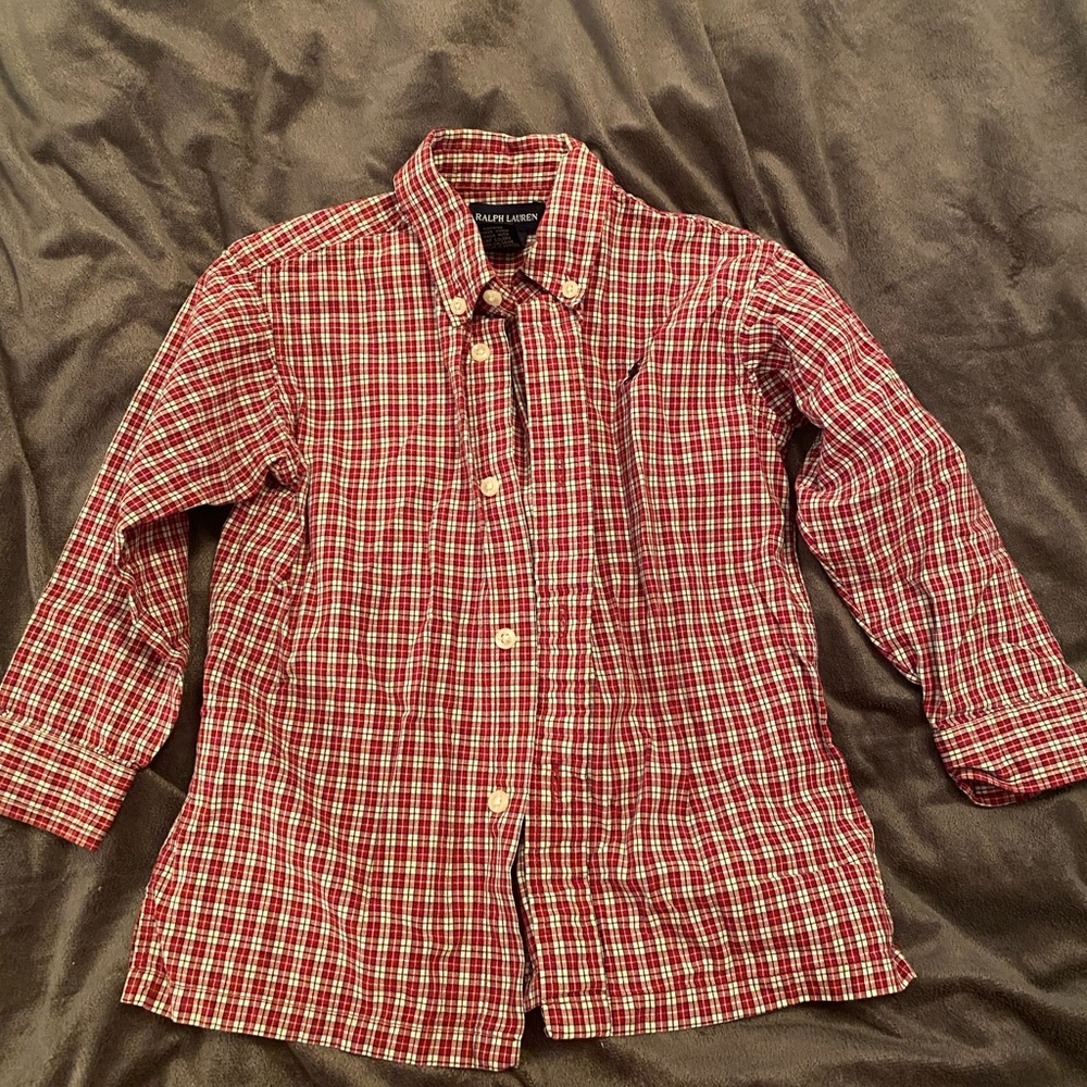 Ralph Lauren button down - red plaid size 4